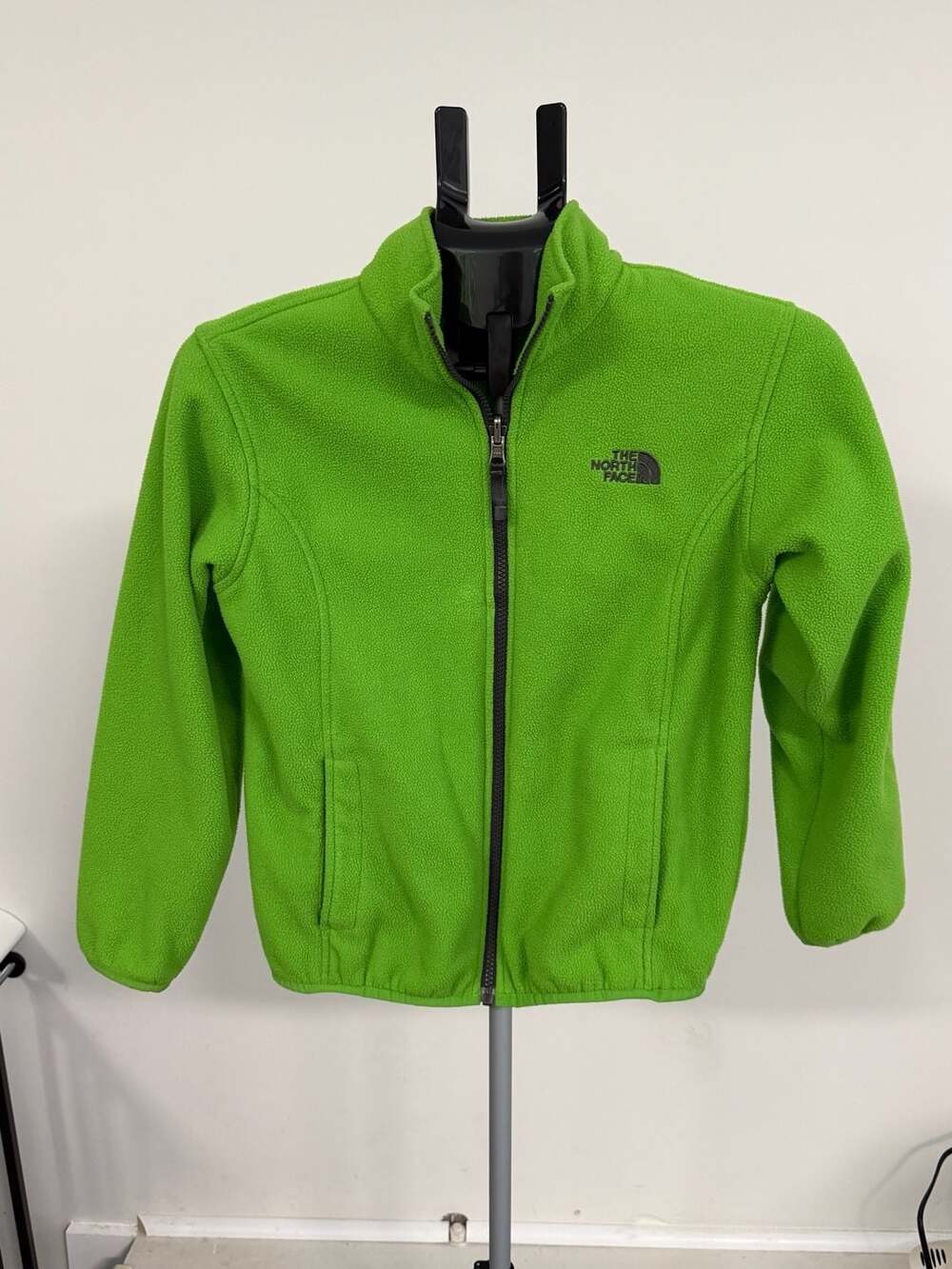 The North Face Boys Youth Full Zip Fleece Jacket Neon Green Size Medium 10/12